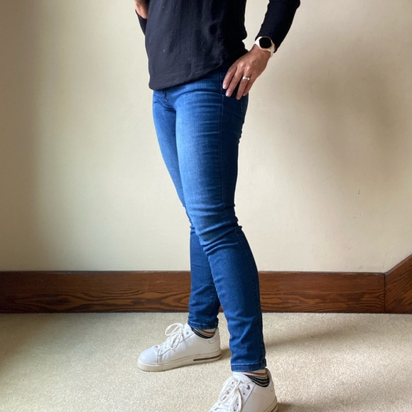 Ann Taylor skinny blue denim jeans size 8 high waisted - Picture 2 of 9